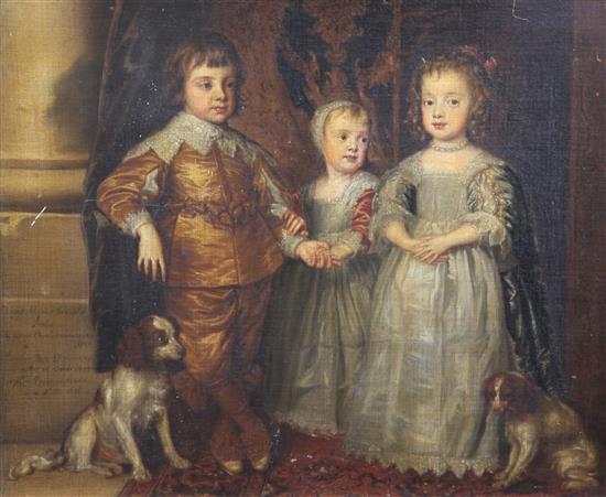 After Sir Anthony Van Dyke The Three Children of Charles I 17.5 x 21in.